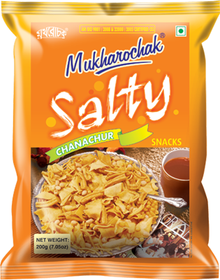 Mukharochak - Packet of salty chanachur snacks